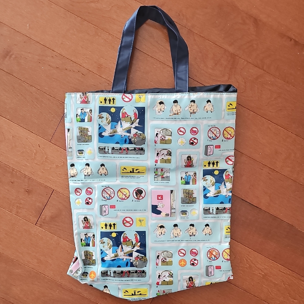 MOMA Blue and Multicolor Graphic Tote Bag